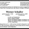 Schuller Werner 1940-2003 Todesanzeige